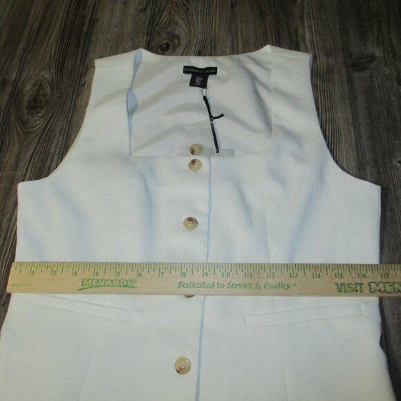 Sincerely Jules New Size Large White Sleeveless Button Vest Top Classic Boho - Picture 10 of 12